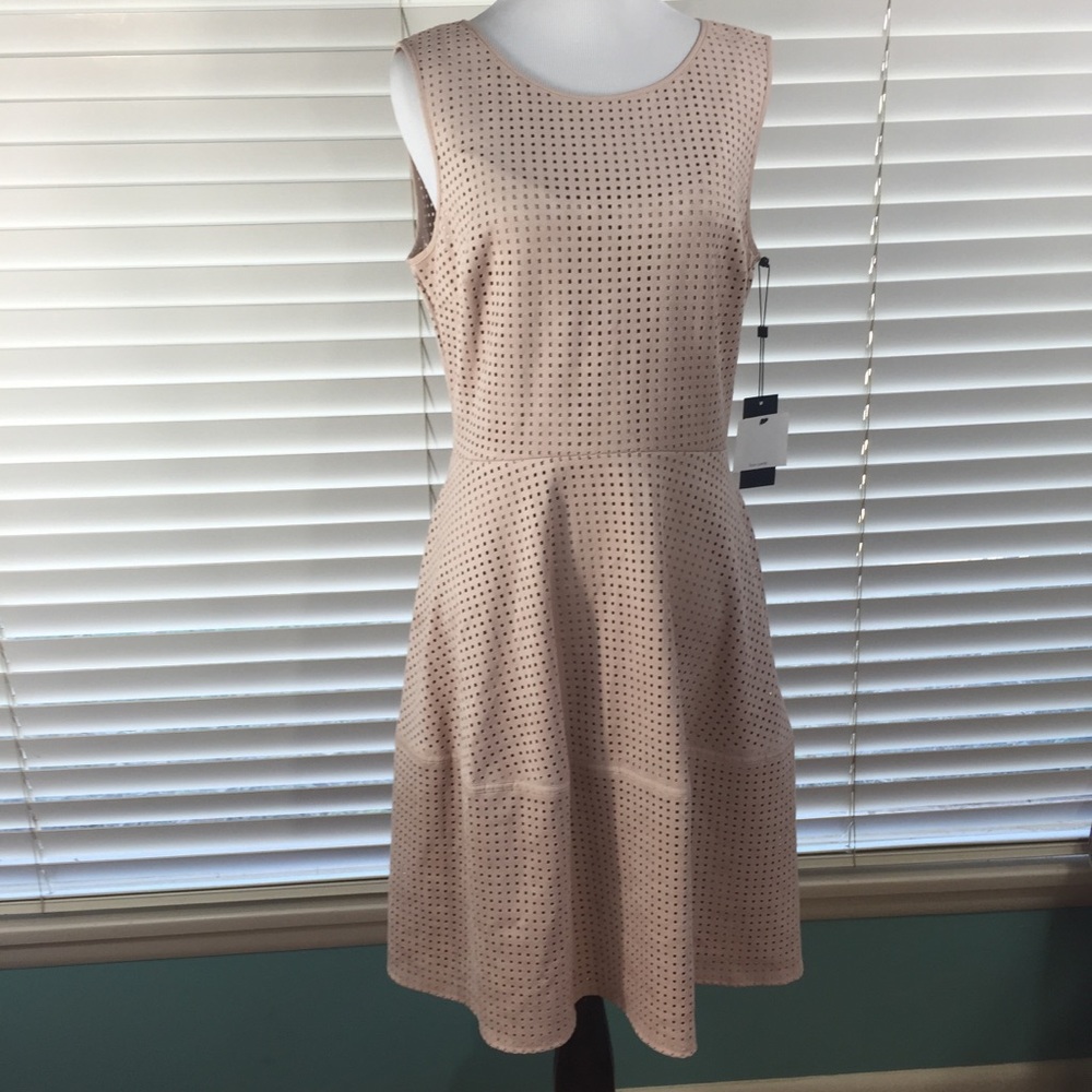 Tommy Hilfiger Blush Pink Faux Suede Dress 8 NWT